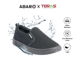 ABARO X TERAS W2628B Black School Shoes Water Resistant Canvas Primary | Secondary Unisex 
